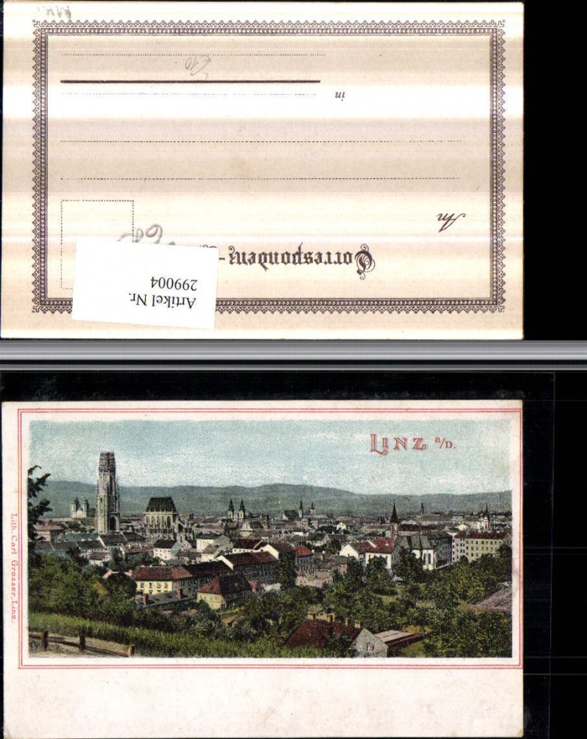 299004,Litho AK Linz an d. Donau Totale