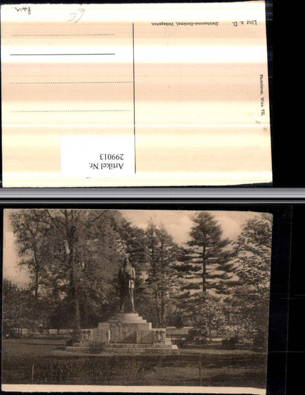 299013,Linz an d. Donau Stelzhammer-Denkmal im Volksgarten