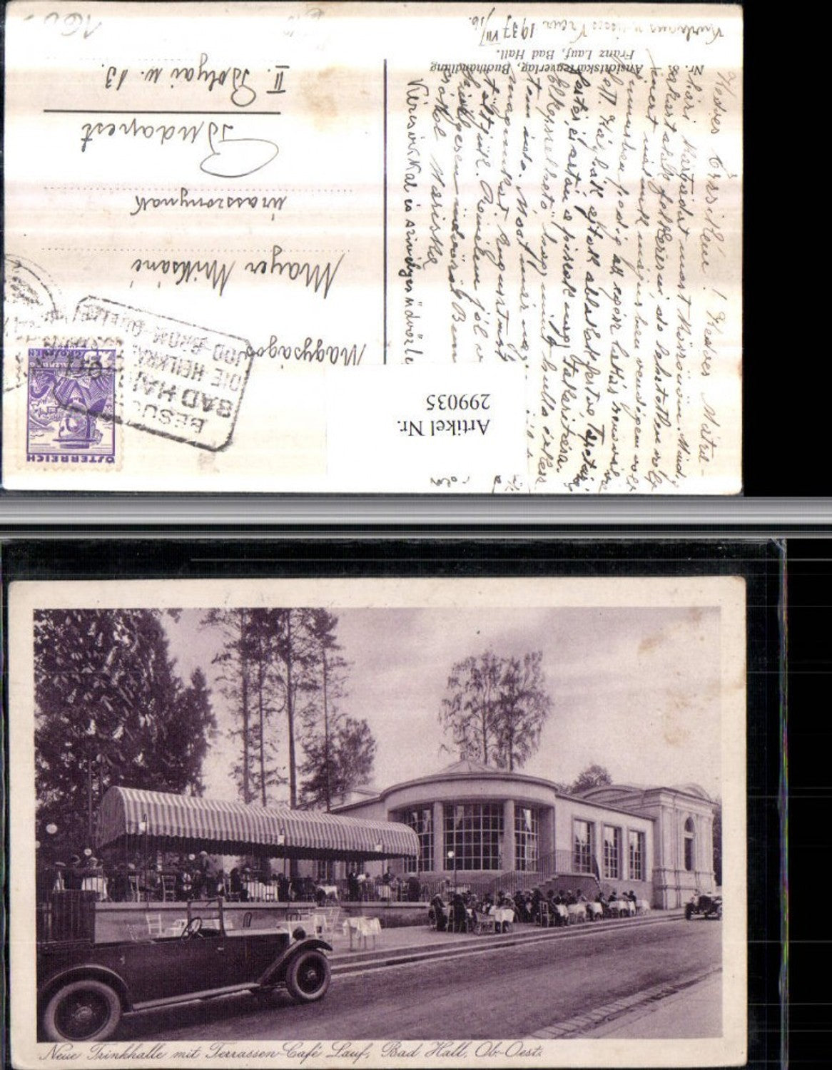 299035,Bad Hall Trinkhalle m. Terrassen-Cafe Lauf Automobil Oldtimer