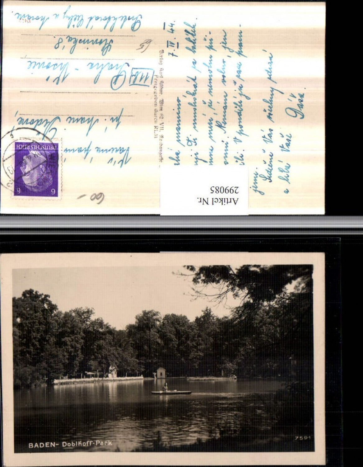 299085,Baden b. Wien Doblhoff-Park Ruderboot