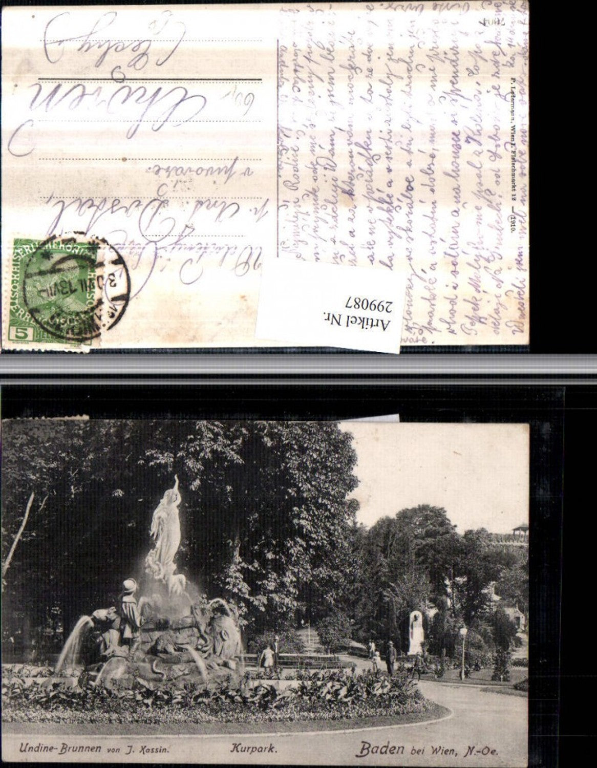 299087,Baden b. Wien Kurpark Undine-Brunnen