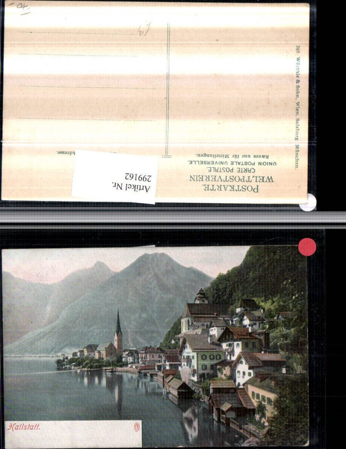 299162,Hallstatt Teilansicht Kirche Bergkulisse