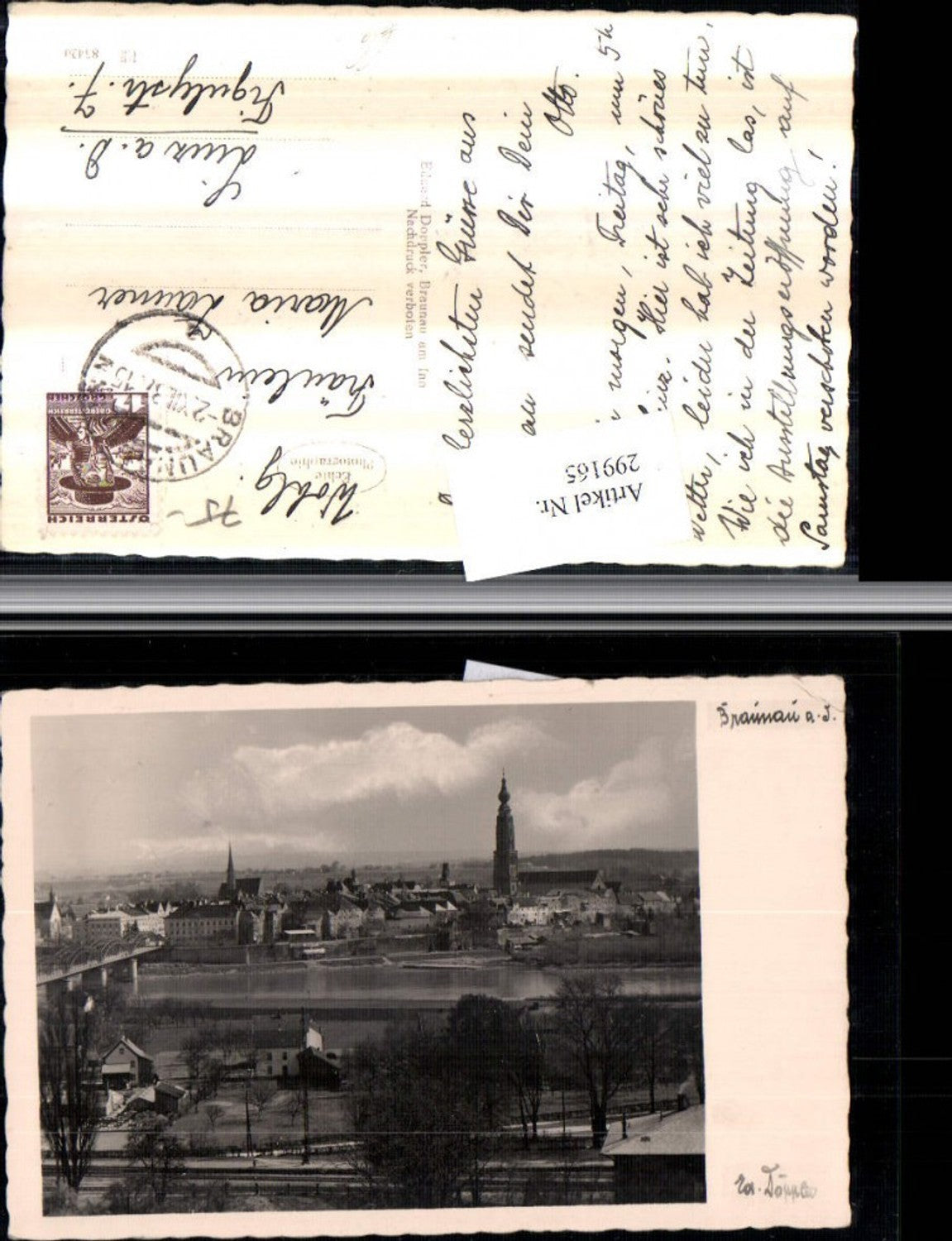 299165,Braunau am Inn Totale Kirche Brücke