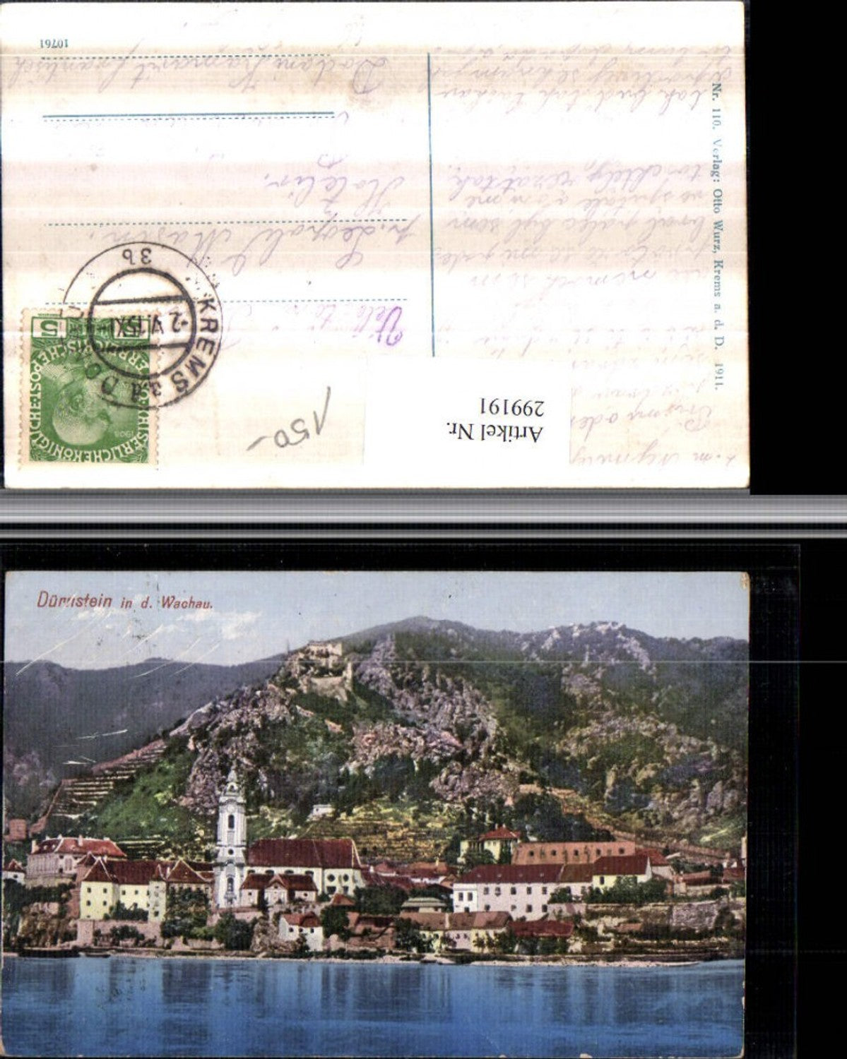 299191,Dürnstein an d. Donau in d. Wachau Totale m. Ruine