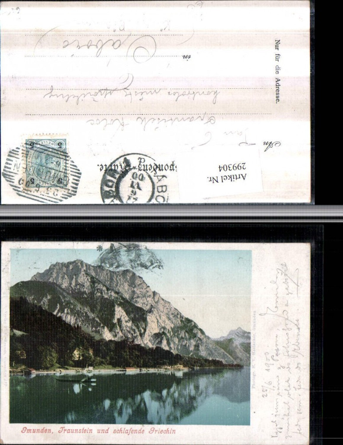 299304,Gmunden Traunstein u. Schlafende Griechin Bergkulisse pub F. E. Brandt 217