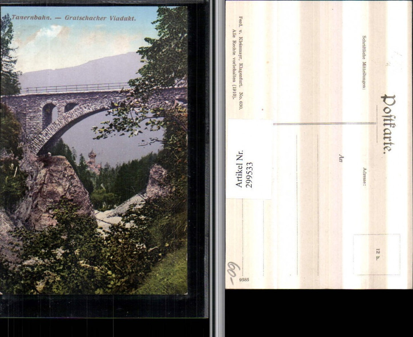 299533,Tauernbahn Gratschacher Viadukt Brücke b. Gratschach