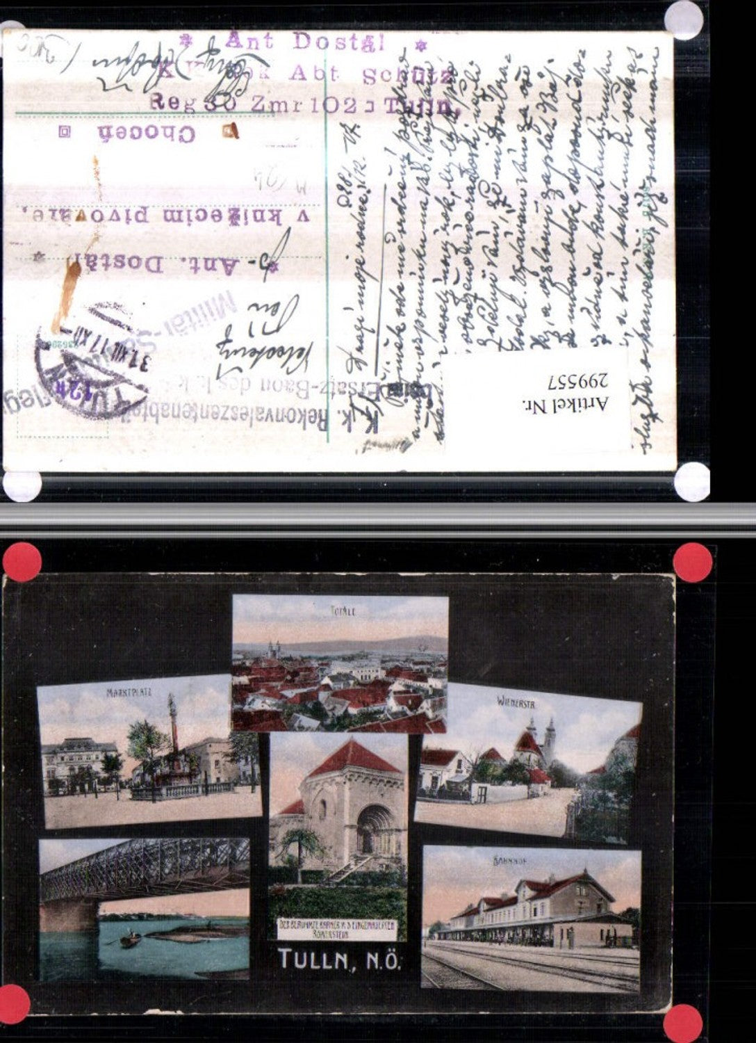 299557,Tulln an d. Donau Totale Bahnhof Marktplatz Karner Brücke Wienerstraße Mehrbildkarte