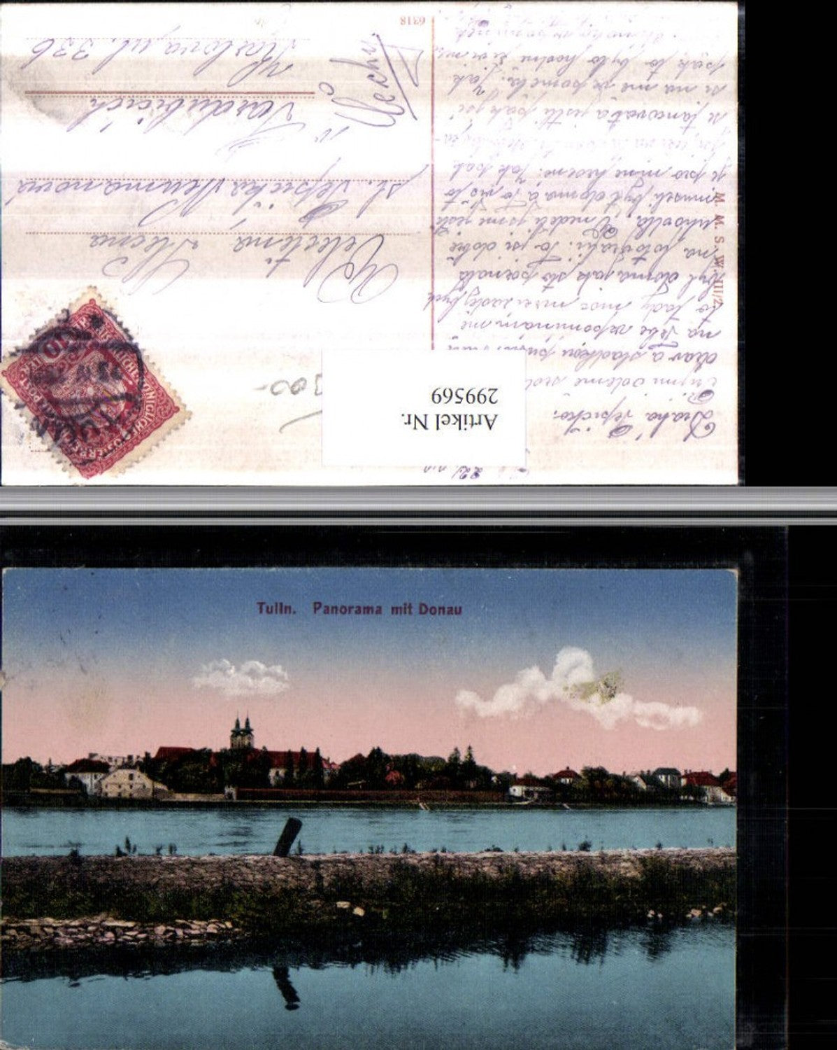 299569,Tulln an d. Donau Teilansicht Panorama m. Donau