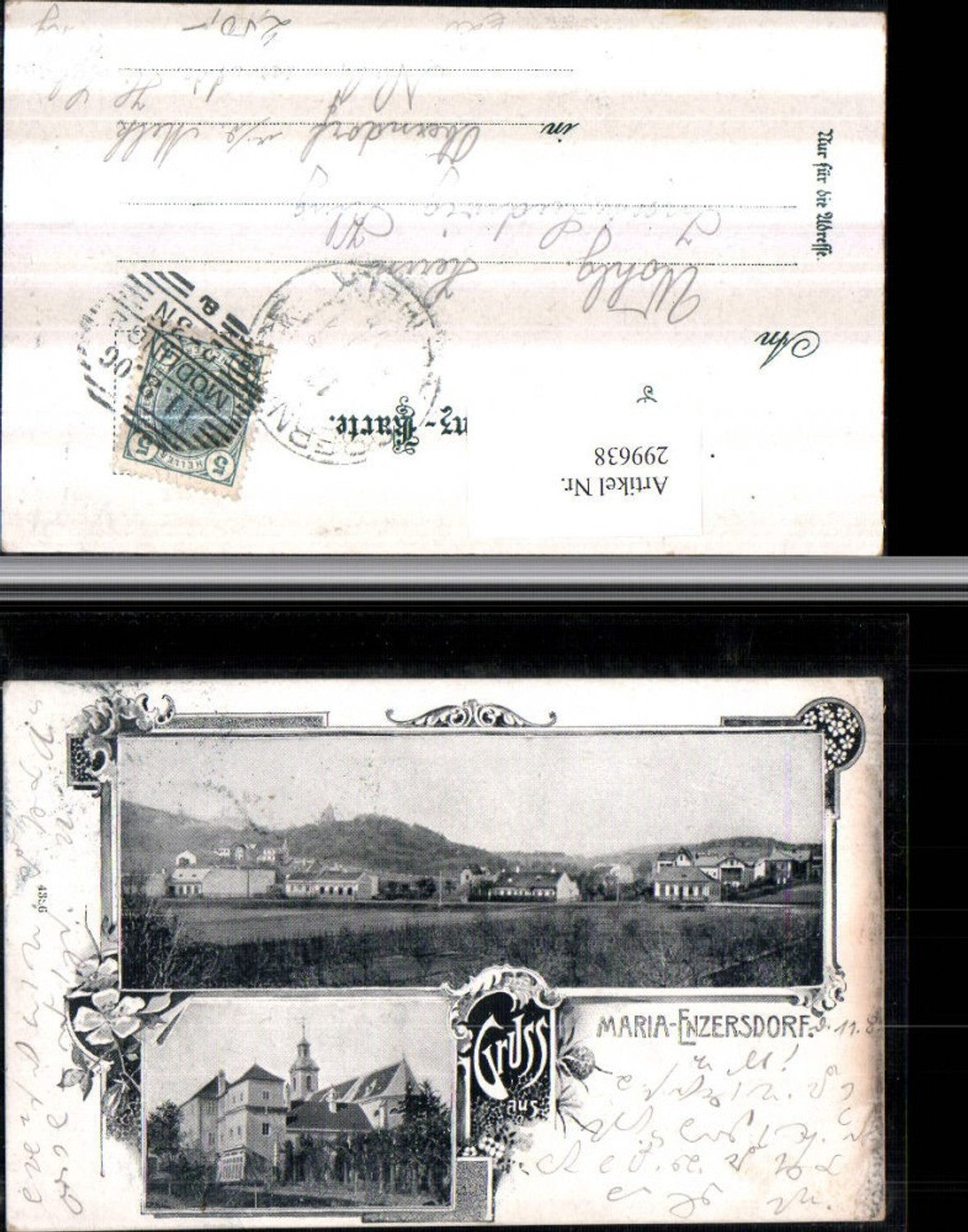 299638,Litho Gruß aus Maria Enzersdorf Teilansicht Kirche Mehrbildkarte