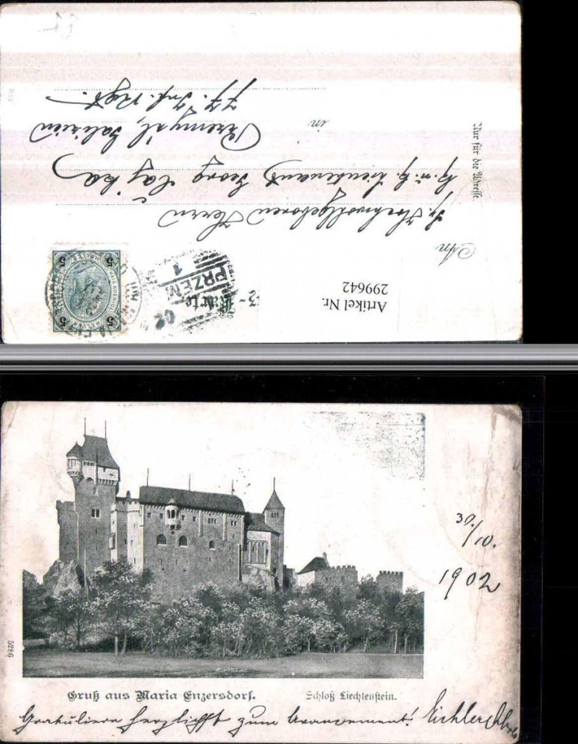 299642,Gruß aus Maria Enzersdorf Schloss Burg Liechtenstein