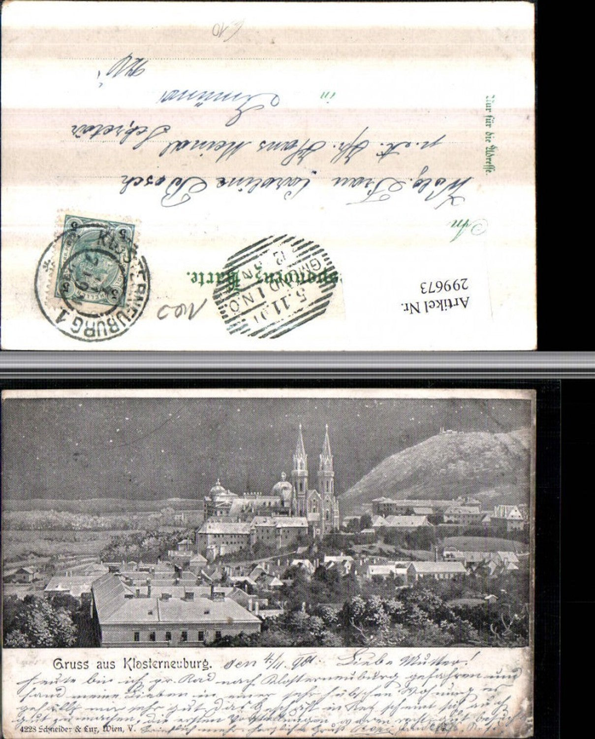 299673,Gruß aus Klosterneuburg Totale m. Stift pub Schneider & Lux 4228