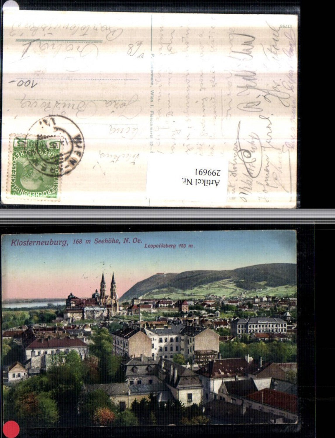 299691,Klosterneuburg Totale m. Leopoldsberg Bahnpost Zug 147 Wien – Krems