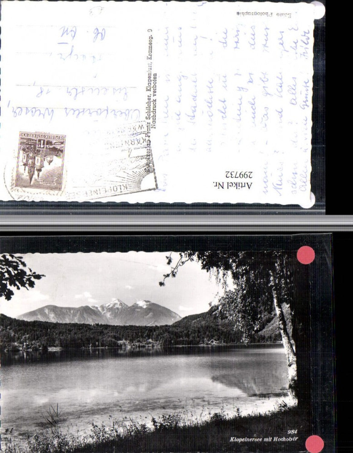 299732,Klopeinersee See b. St. Kanzian m. Hochobir Bergkulisse pub Franz Schilcher 984
