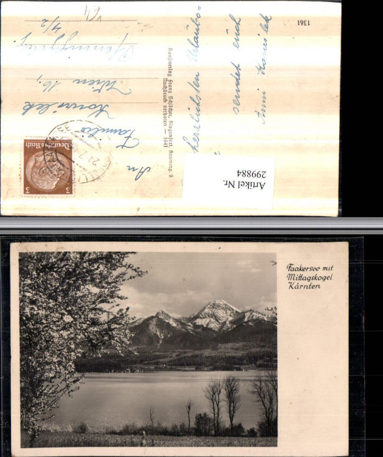 299884,Faakersee b. Faak m. Mittagskogel Bergkulisse pub Franz Schilcher 1361
