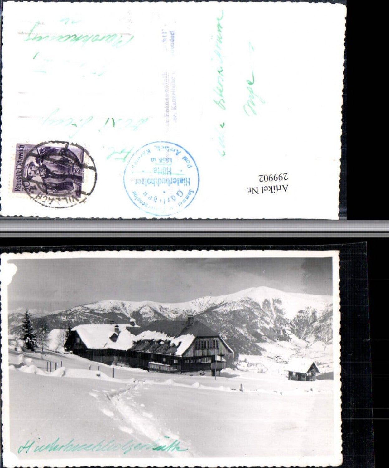 299902,Hinterbuchholzerhütte Berghütte b. Arriach Bergkulisse Winterbild
