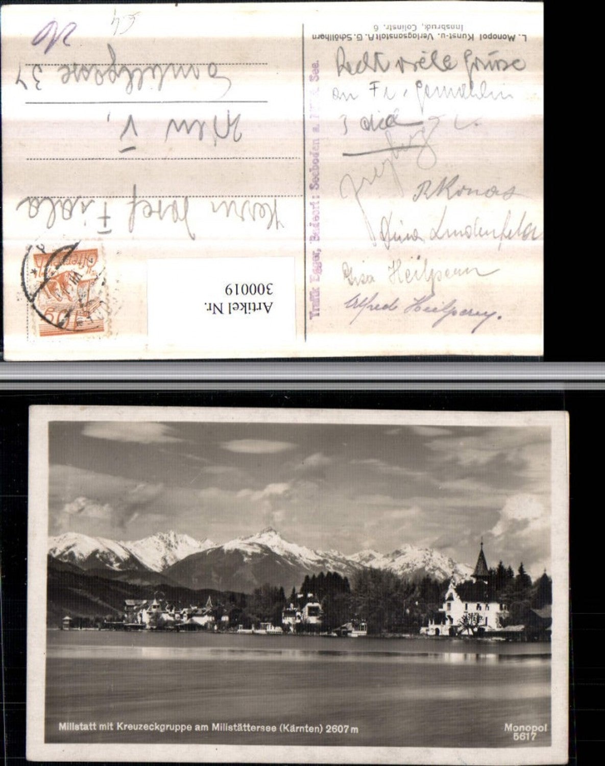 300019,Millstatt am Millstättersee Teilansicht m. Kreuzeckgruppe Bergkulisse