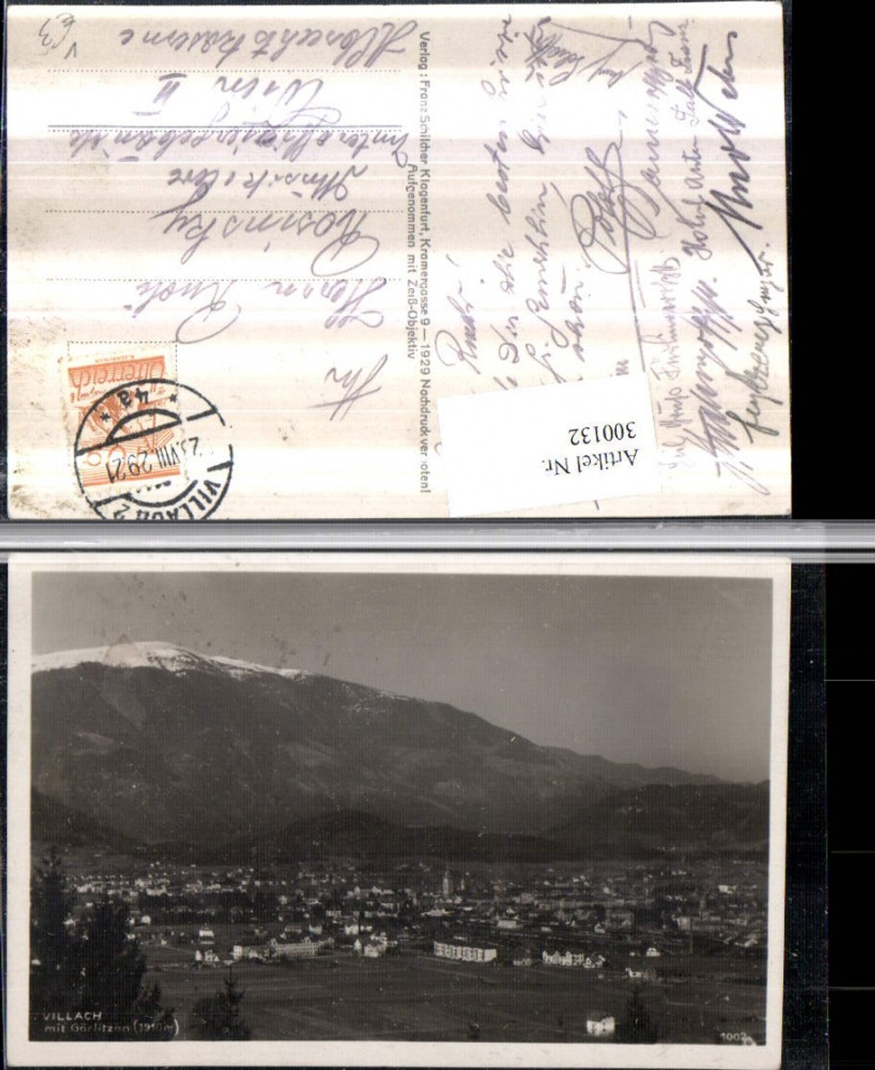 300132,Villach Totale m. Görlitzen Bergkulisse pub Franz Schilcher 1002
