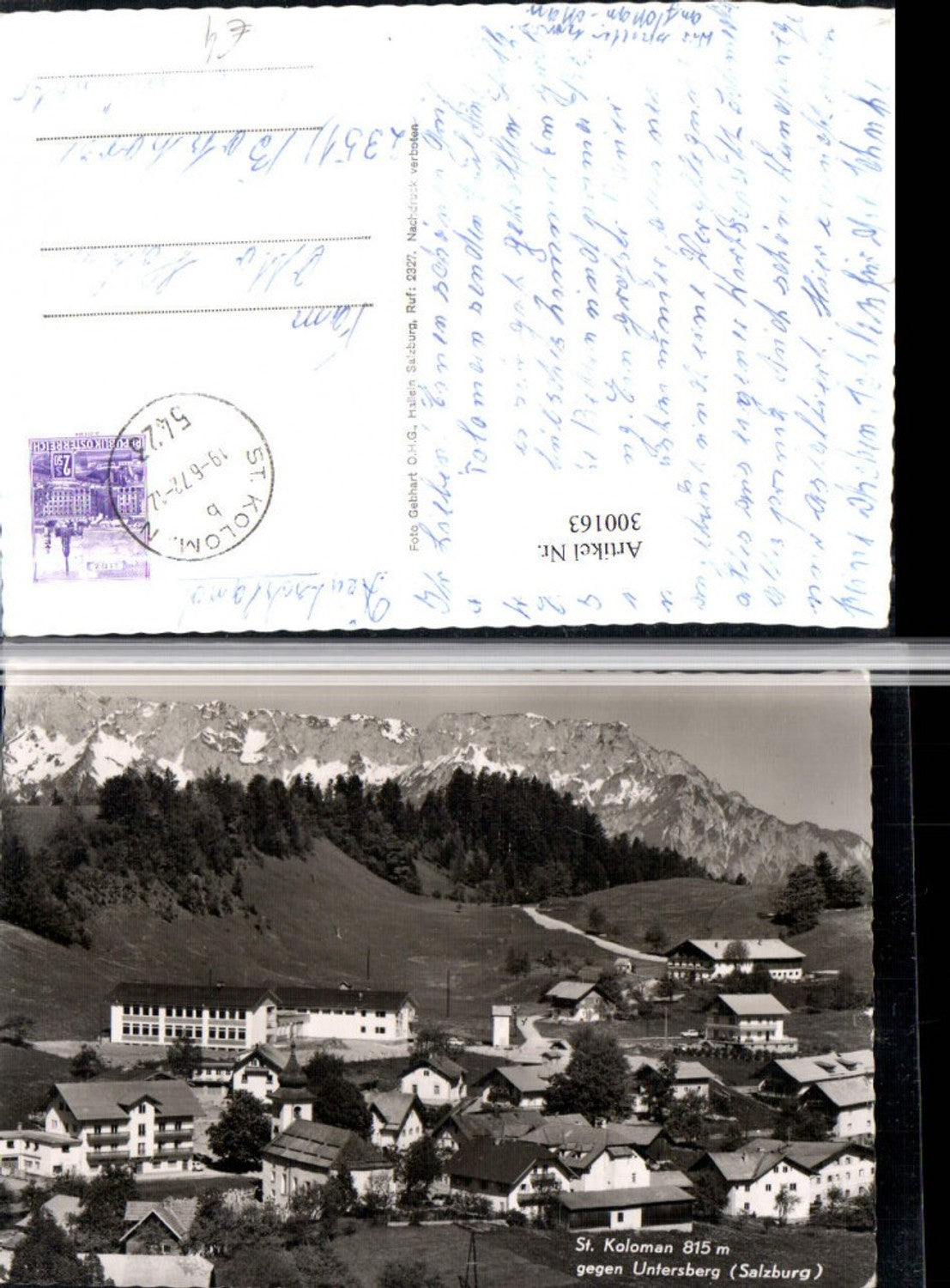 300163,St. Koloman Totale geg. Untersberg Bergkulisse
