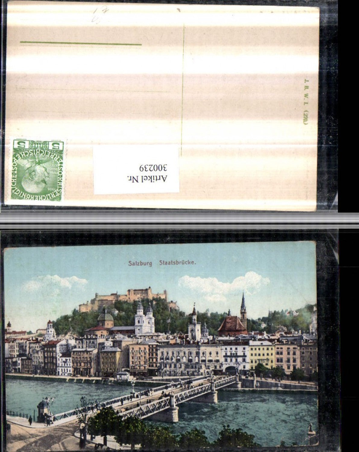300239,Salzburg Teilansicht Staatsbrücke Brücke m. Festung