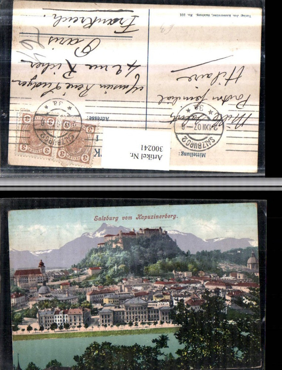 300241,Salzburg Totale m. Festung vom Kapuzinerberg Bergkulisse
