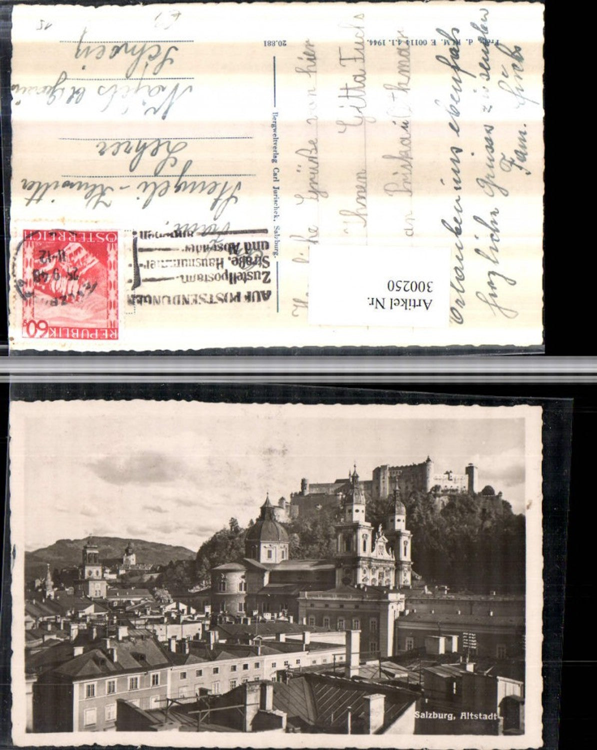 300250,Salzburg Teilansicht Altstadt Kirche m. Festung