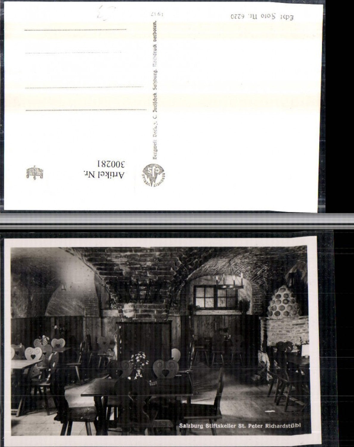 300281,Salzburg Stiftskeller St. Peter Richardstübl Innenansicht