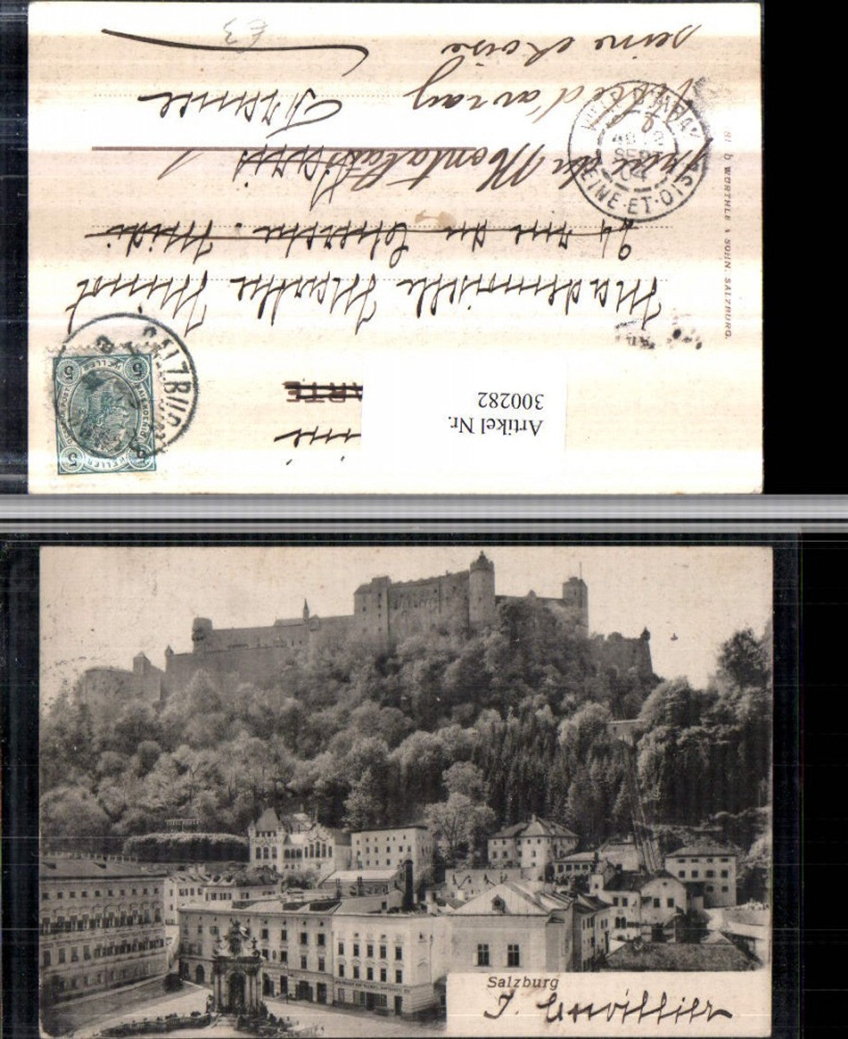 300282, Salzburg partial view with Hohensalzburg Fortress