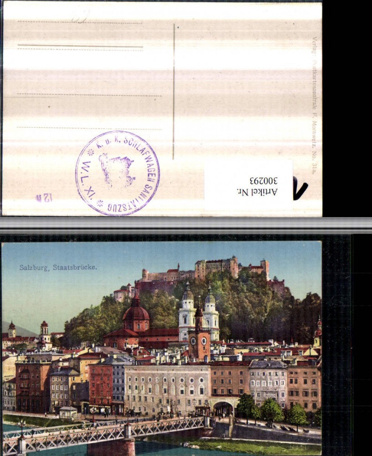 300293,Salzburg Teilansicht Staatsbrücke Brücke m. Festung
