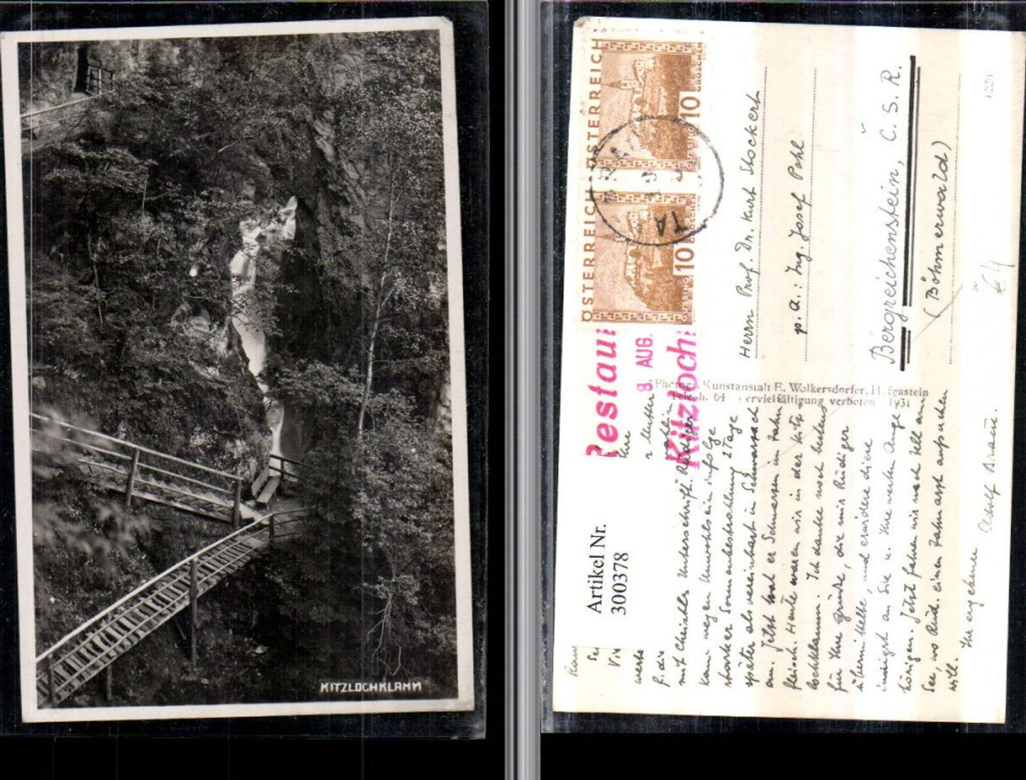 300378,Kitzlochklamm Klamm Partie b. Rauris