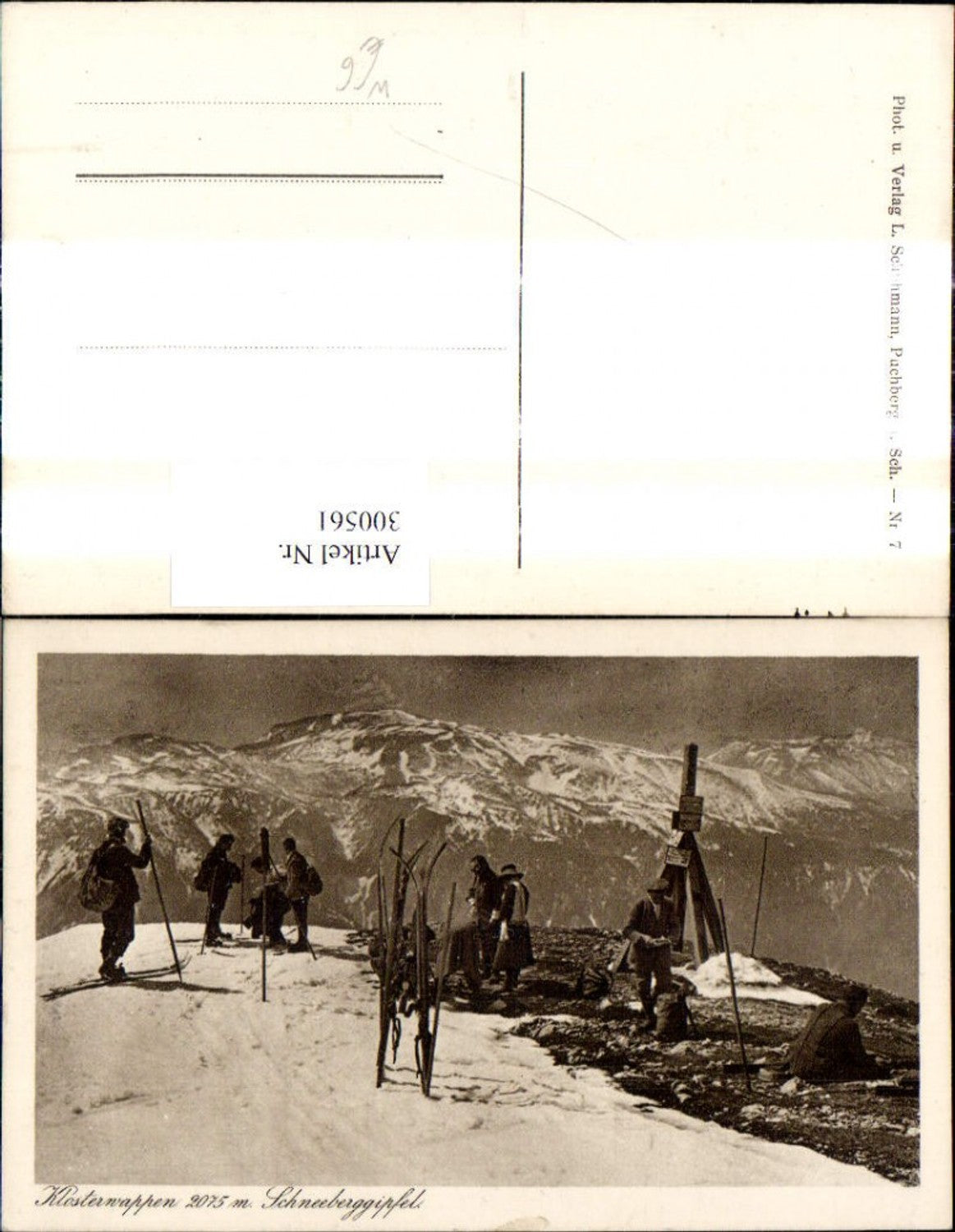 300561,Klosterwappen Hochschneeberg b. Reichenau Schwarzau Bergkulisse Winteransicht Ski Schi