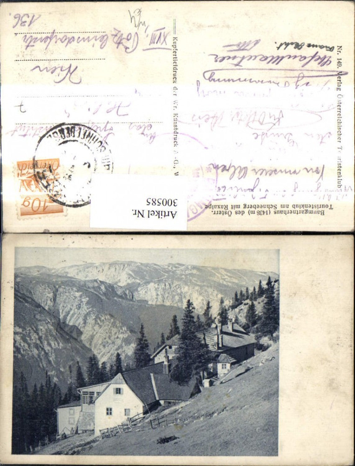 300585,Baumgartnerhaus a. Hochschneeberg Reichenau a. d. Rax Puchberg