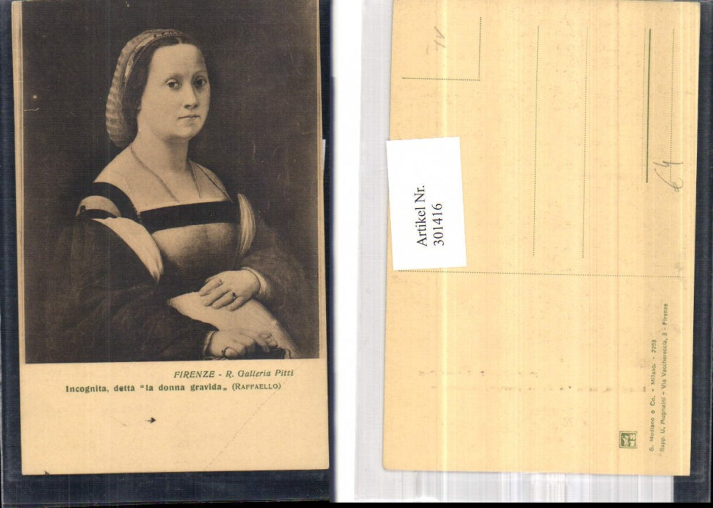 301416,Künstler Ak Raffaello Incognita detta la donna gravida Schwangere Frau Portrait