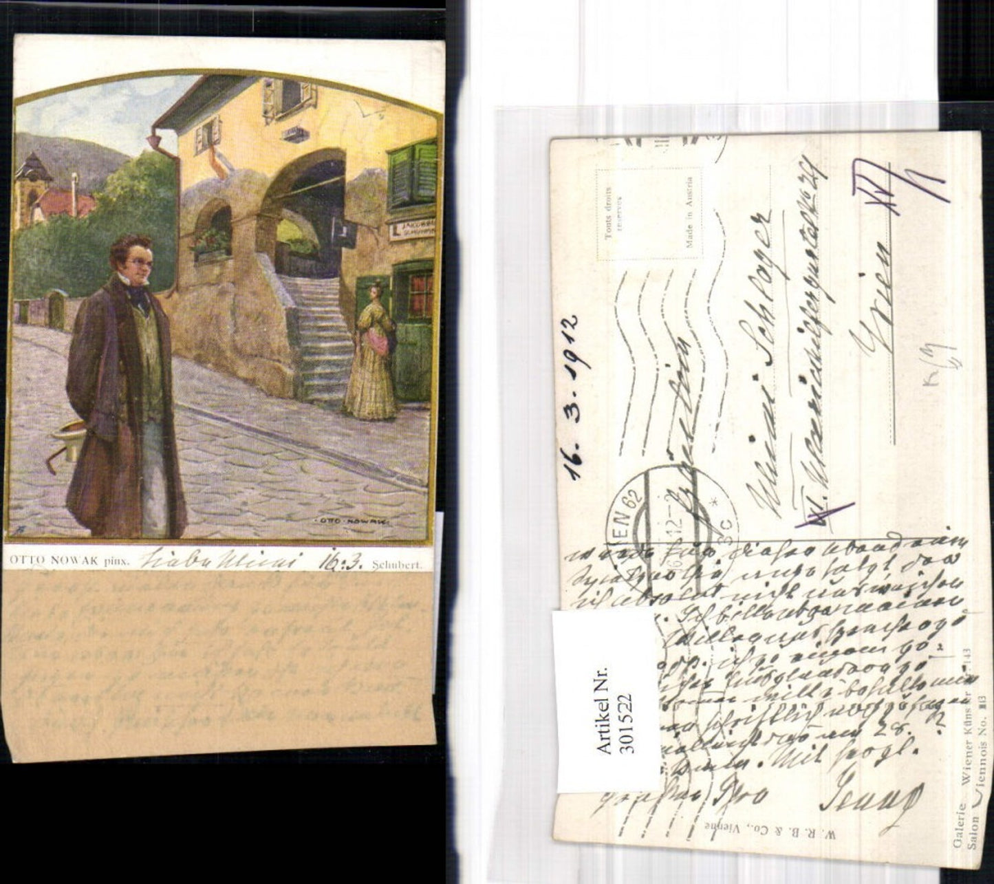 301522,Künstler Ak Otto Nowak Schubert Strasse v. Haus