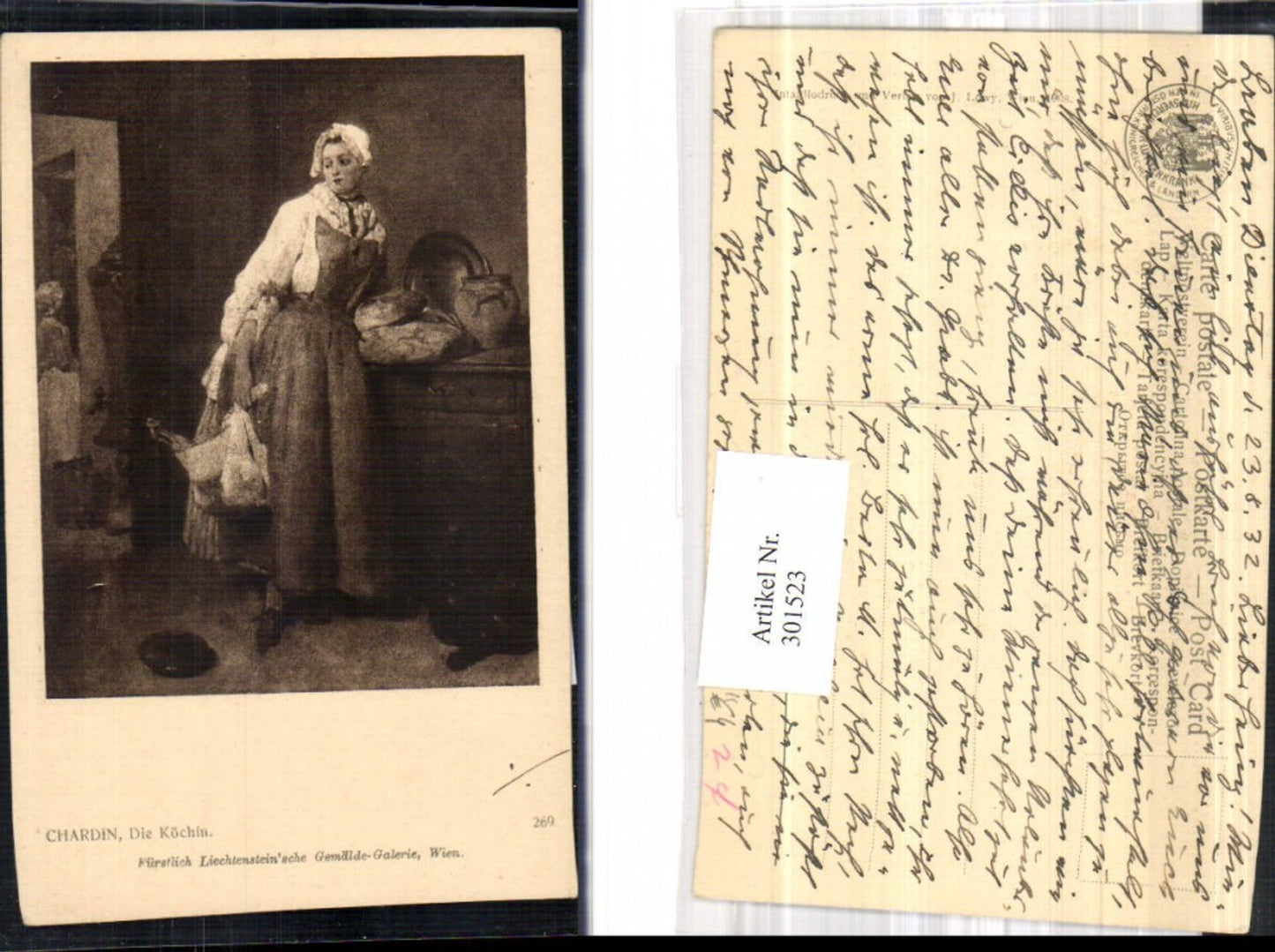 301523,Künstler Ak Chardin Die Köchin Frau m. Essen Brot