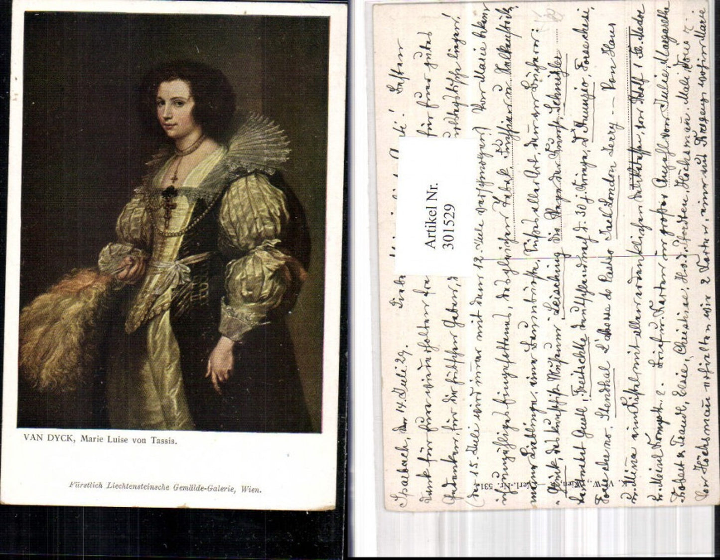 301529,Künstler Ak Van Dyck Marie Luise von Tassis Frau Portrait