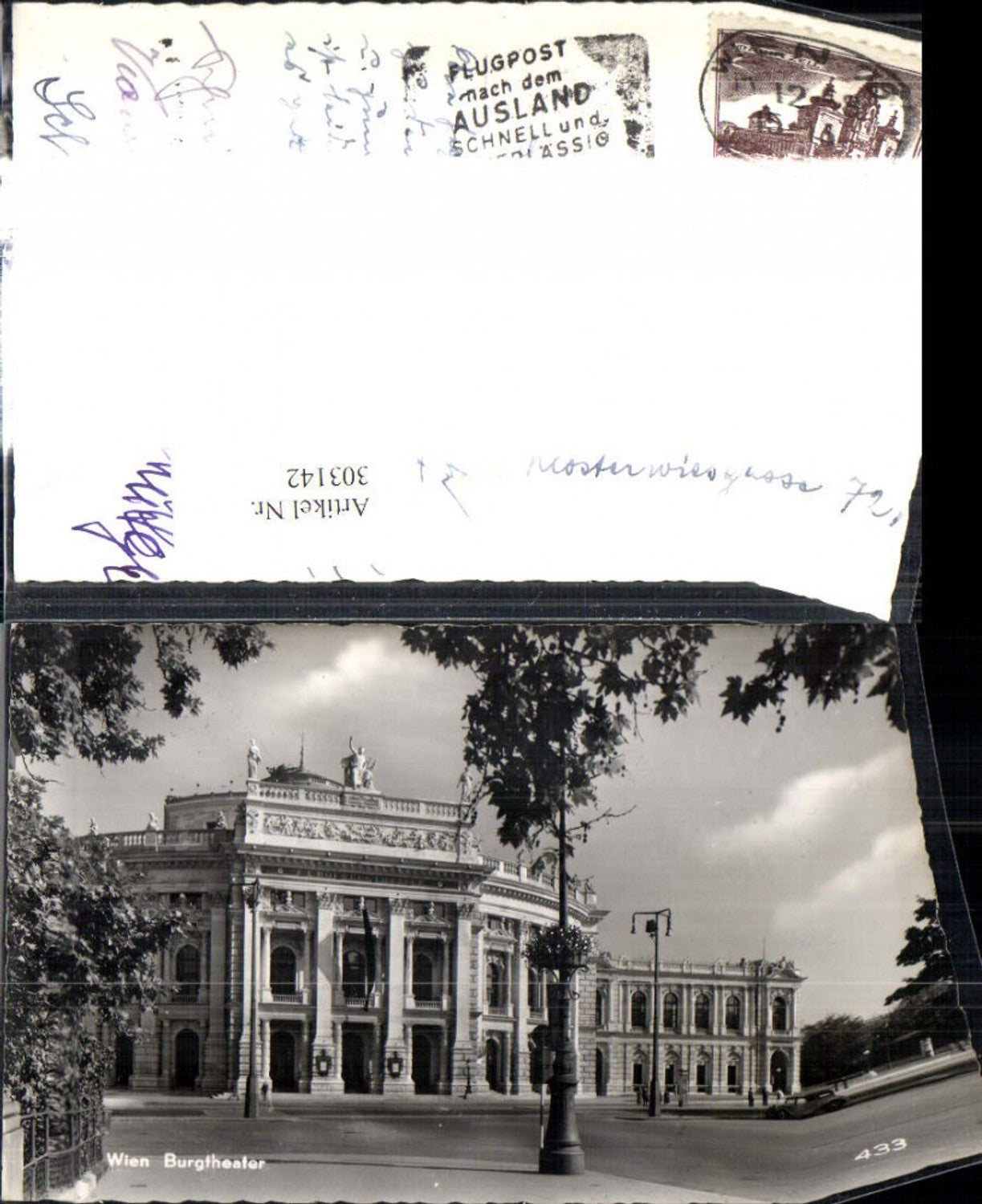 303142, Photo Ak Vienna Burgtheater Theater
