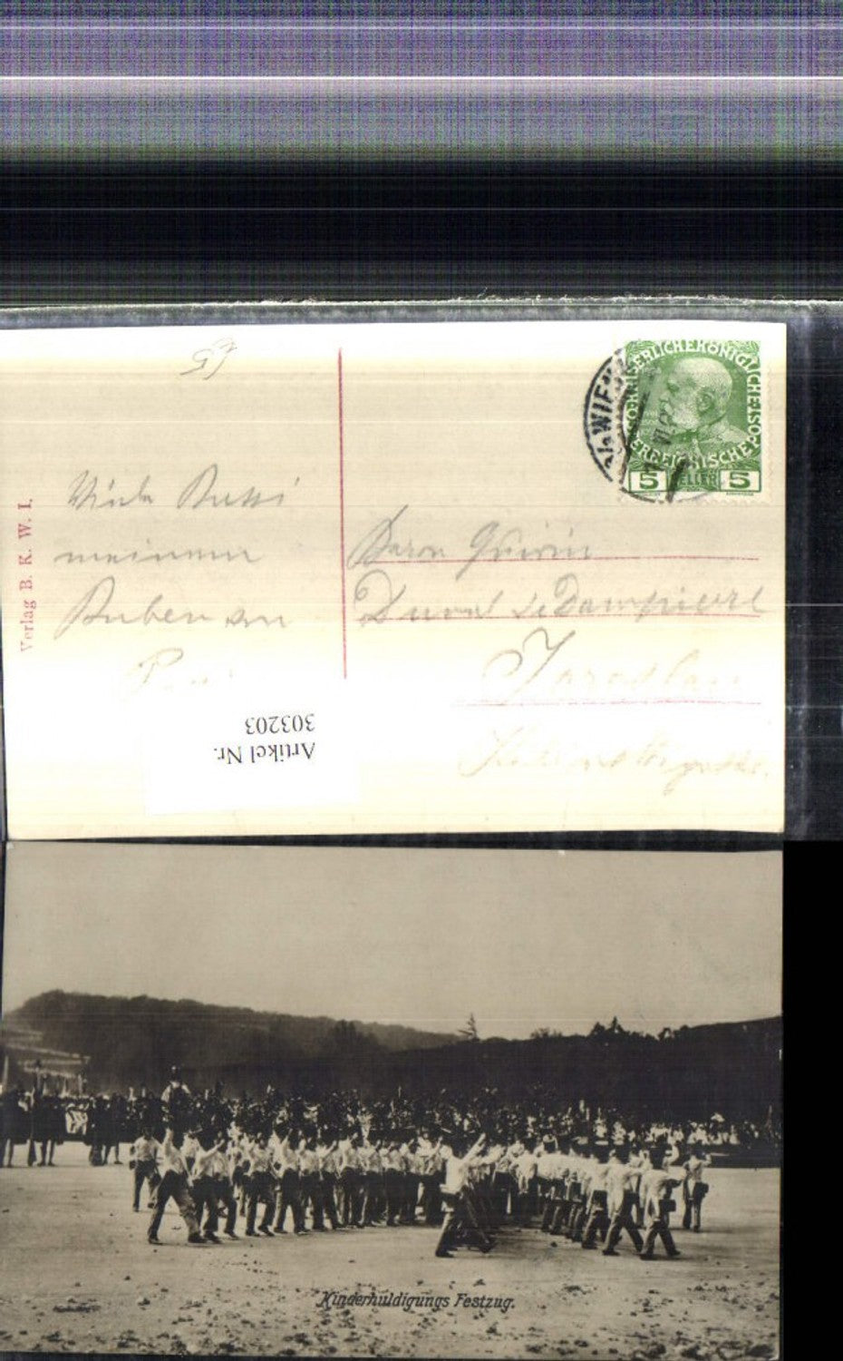 303203,Wien Kinderhuldigungs Festzug Kinder i. Uniform