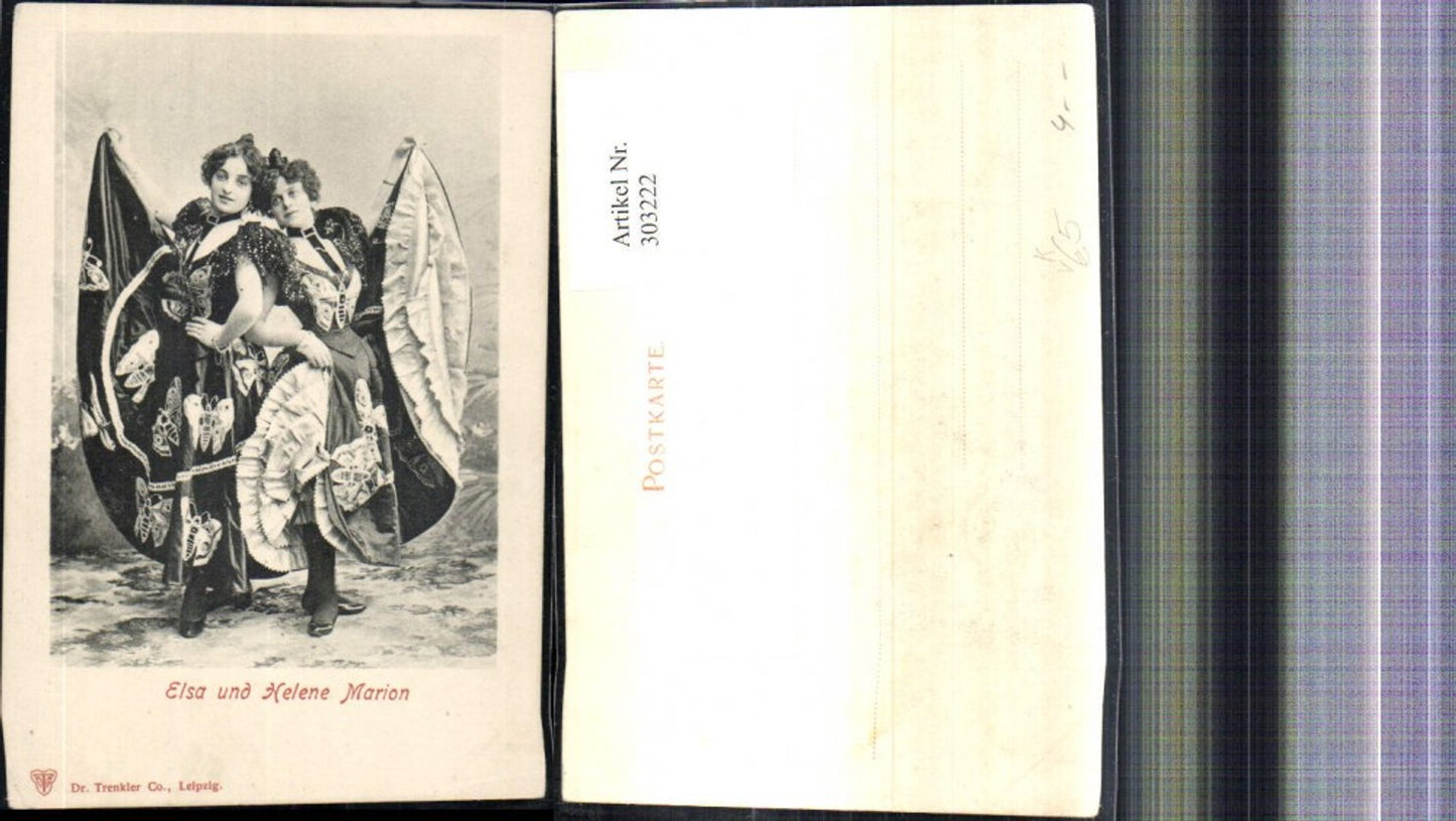 303222,Künstler Ak Elsa u. Helene Marion Tänzerinnen pub Dr. Trenkler Co