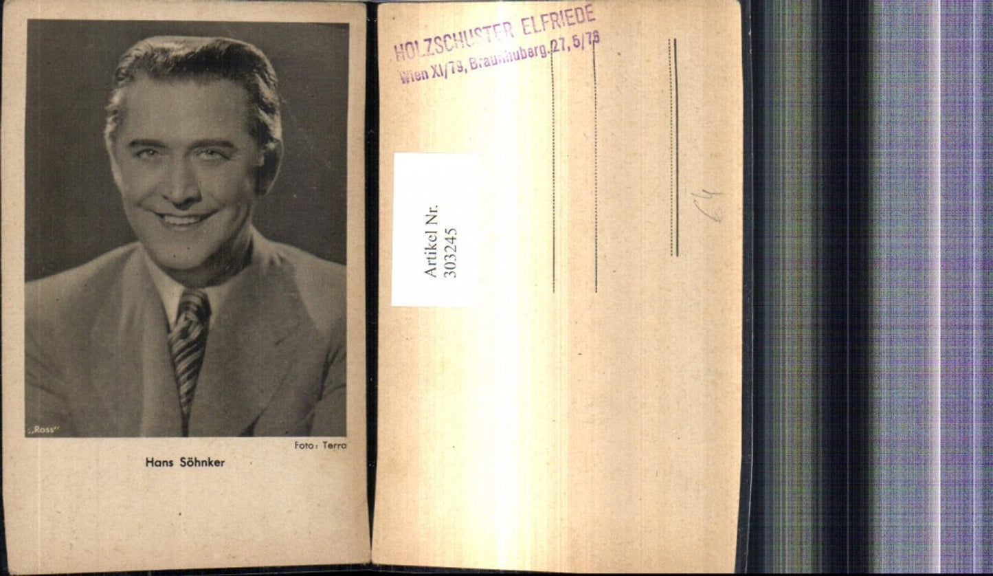 303245,Hans Söhnker Schauspieler pub Ross