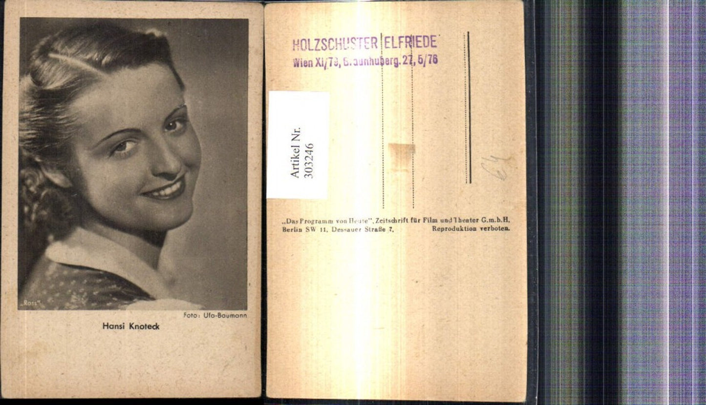 303246,Hansi Knoteck Schauspielerin pub Ross