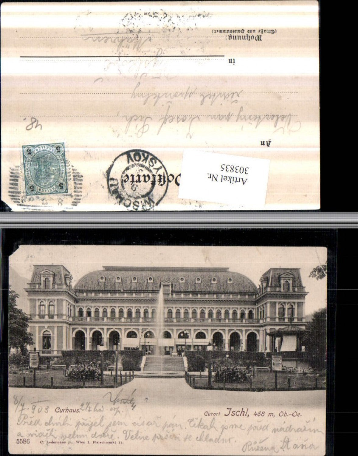 303835,Bad Ischl Kurhaus Gebäude Fontäne