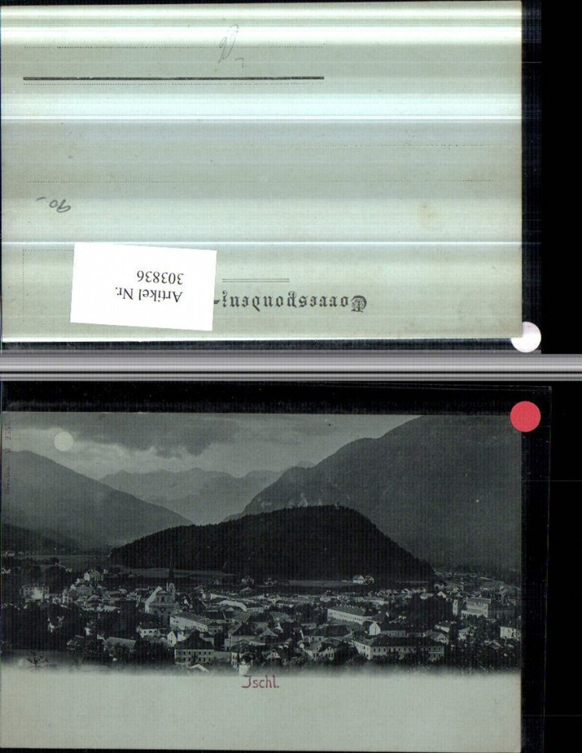 303836,Mond Litho Bad Ischl Totale Bergkulisse pub Stengel & Co 2553