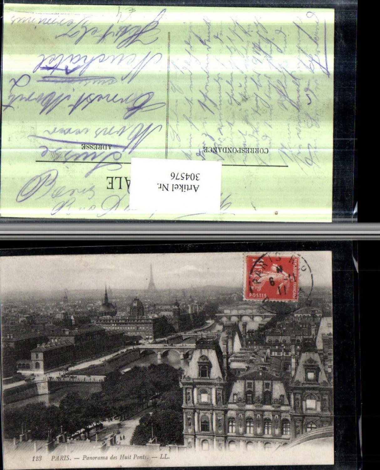 304576,Paris Totale Panorama des Huit Ponts Brücken