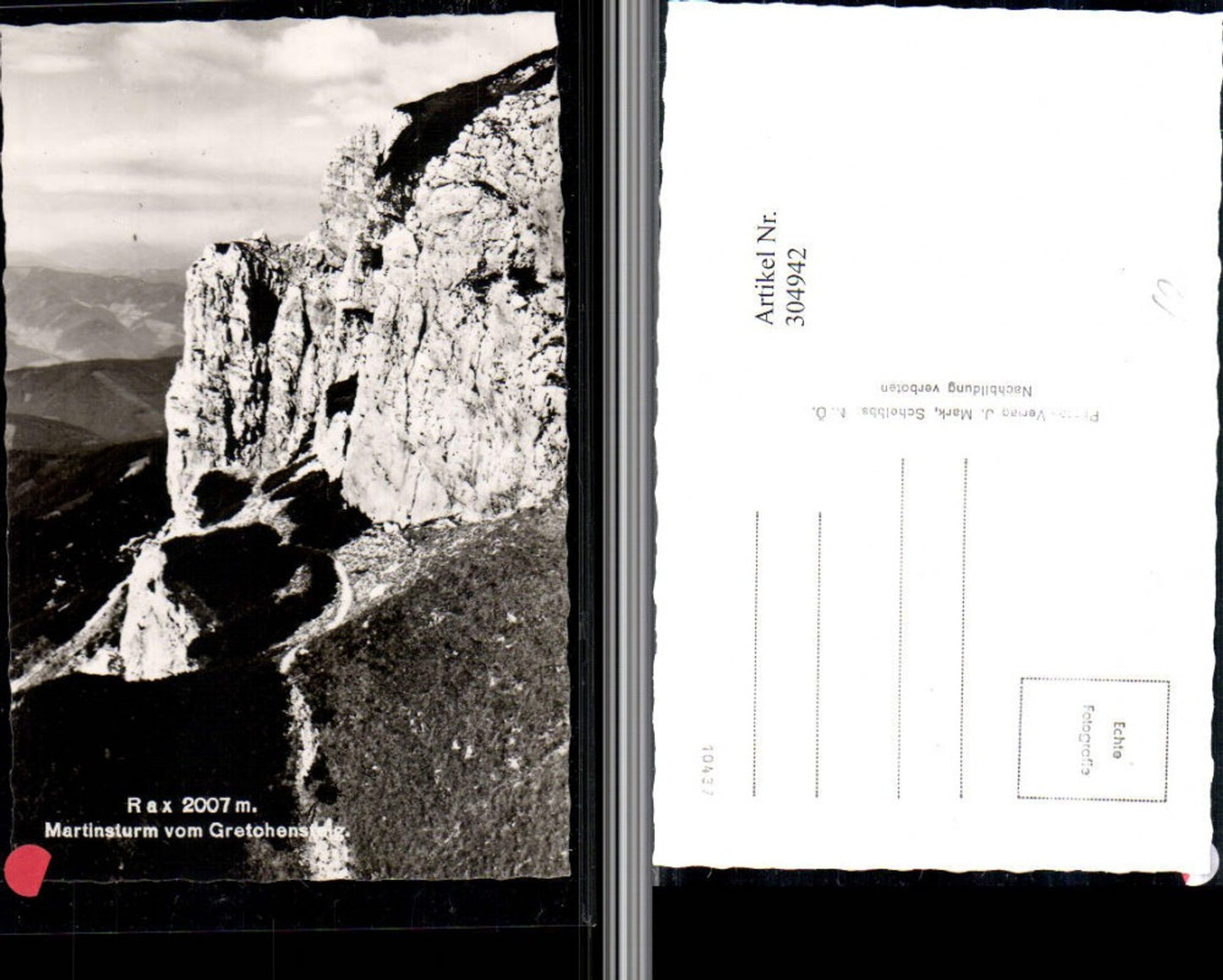 304942,Rax Martinsturm vom Gretchensteig b. Prein Reichenau