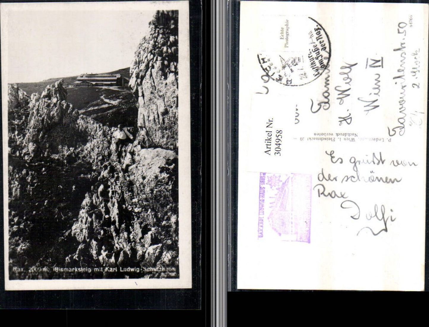 304958,Rax Bismarcksteig m. Karl Ludwig-Haus b. Prein