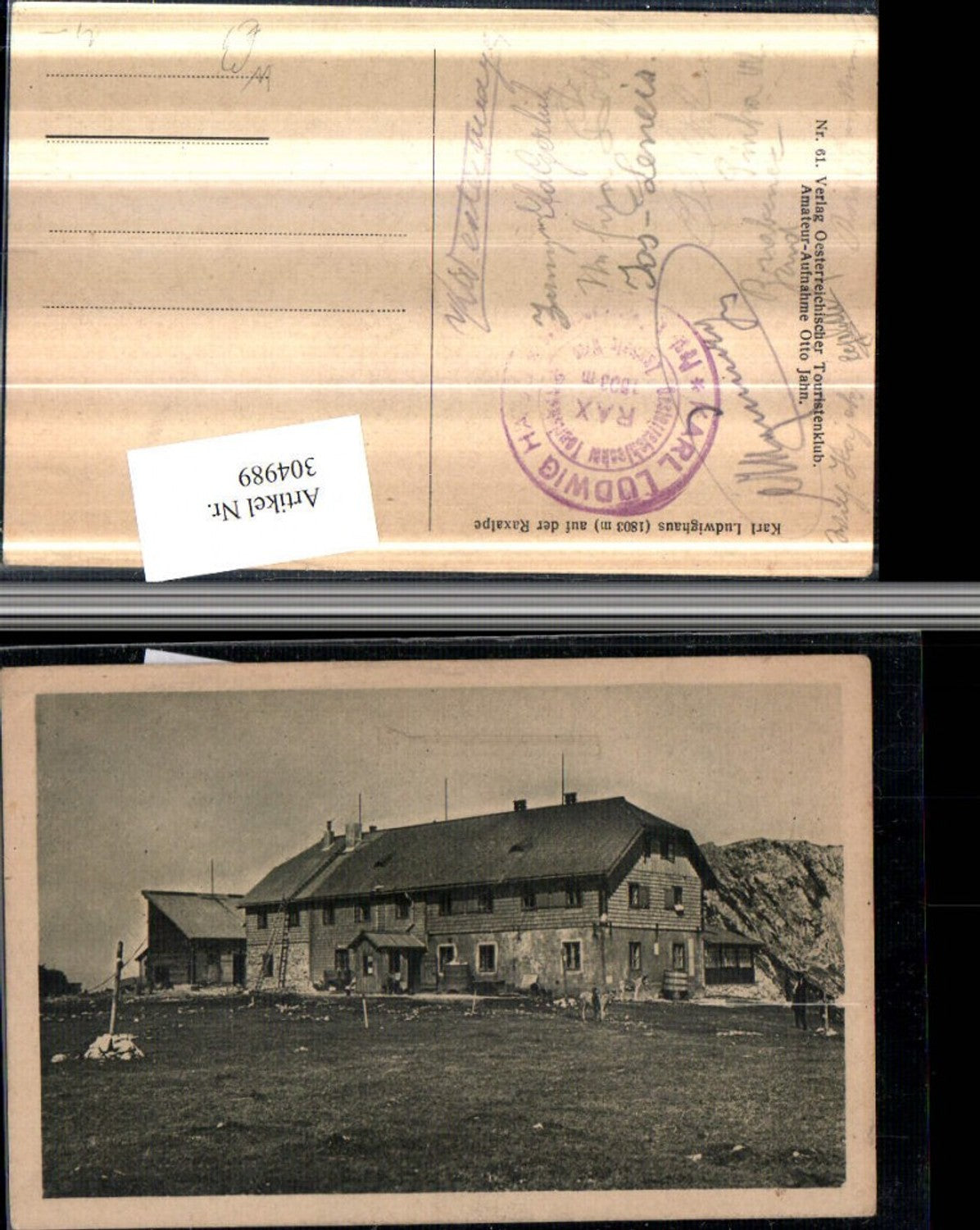 304989,Karl Ludwig-Haus Berghütte auf d. Raxalpe b. Prein