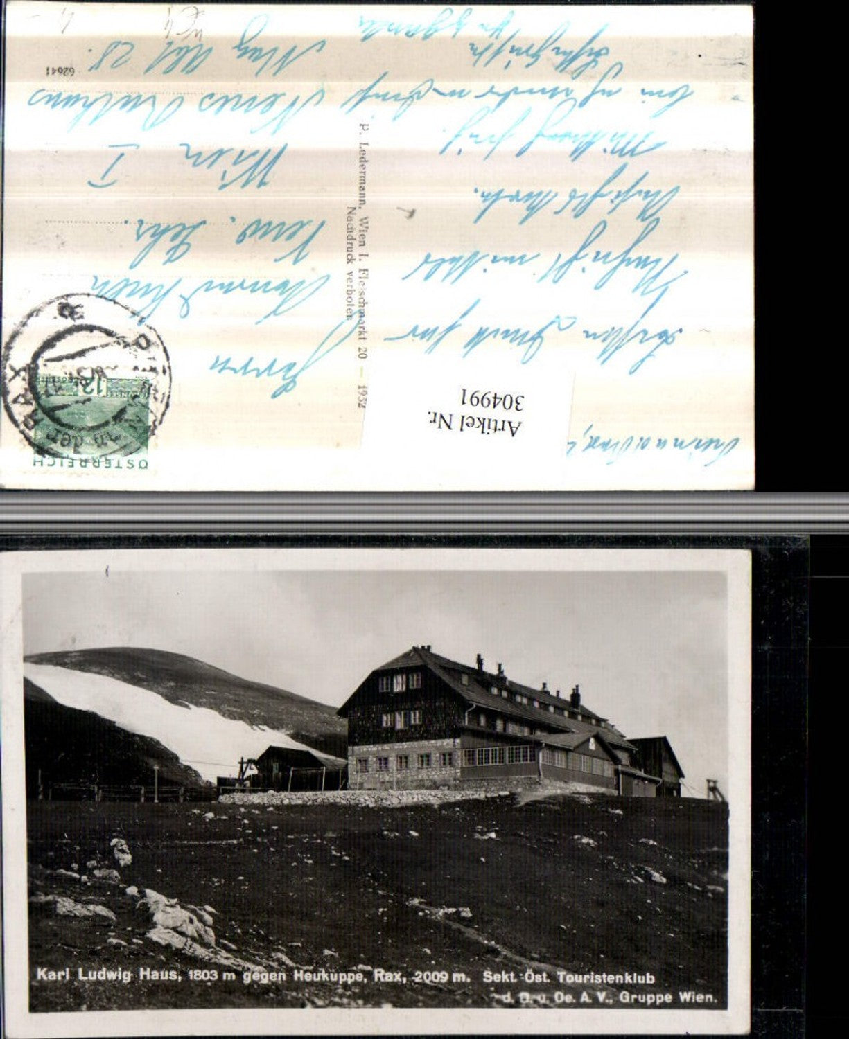 304991,Rax Karl Ludwig-Haus Berghütte geg. Heukuppe b. Prein