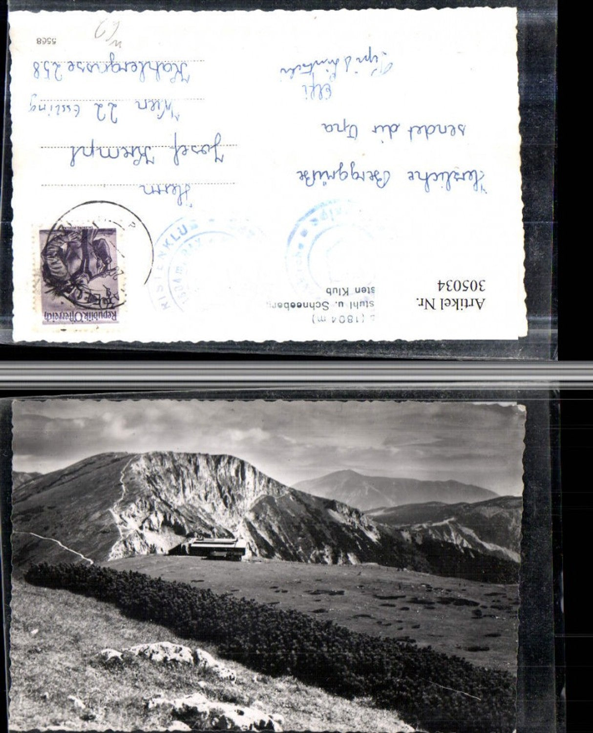 305034,Rax Karl Ludwig-Haus Berghütte b. Prein m. Predigtstuhl u. Schneeberg Bergkulisse