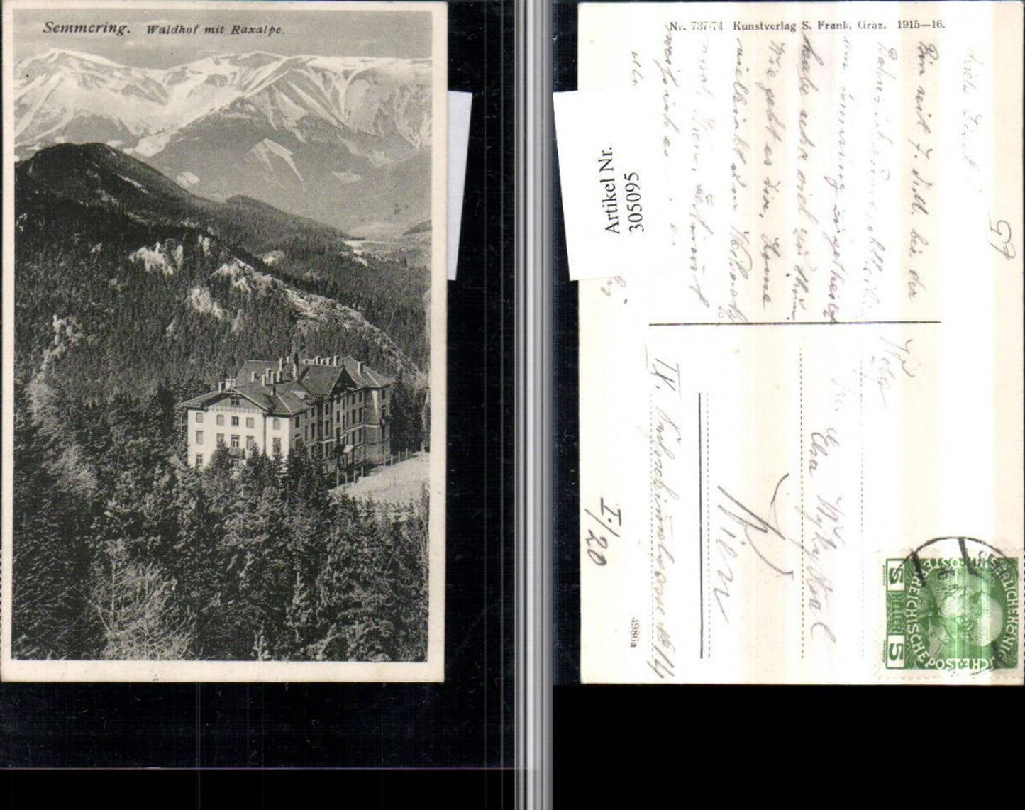 305095,Semmering Waldhof m. Raxalpe Bergkulisse