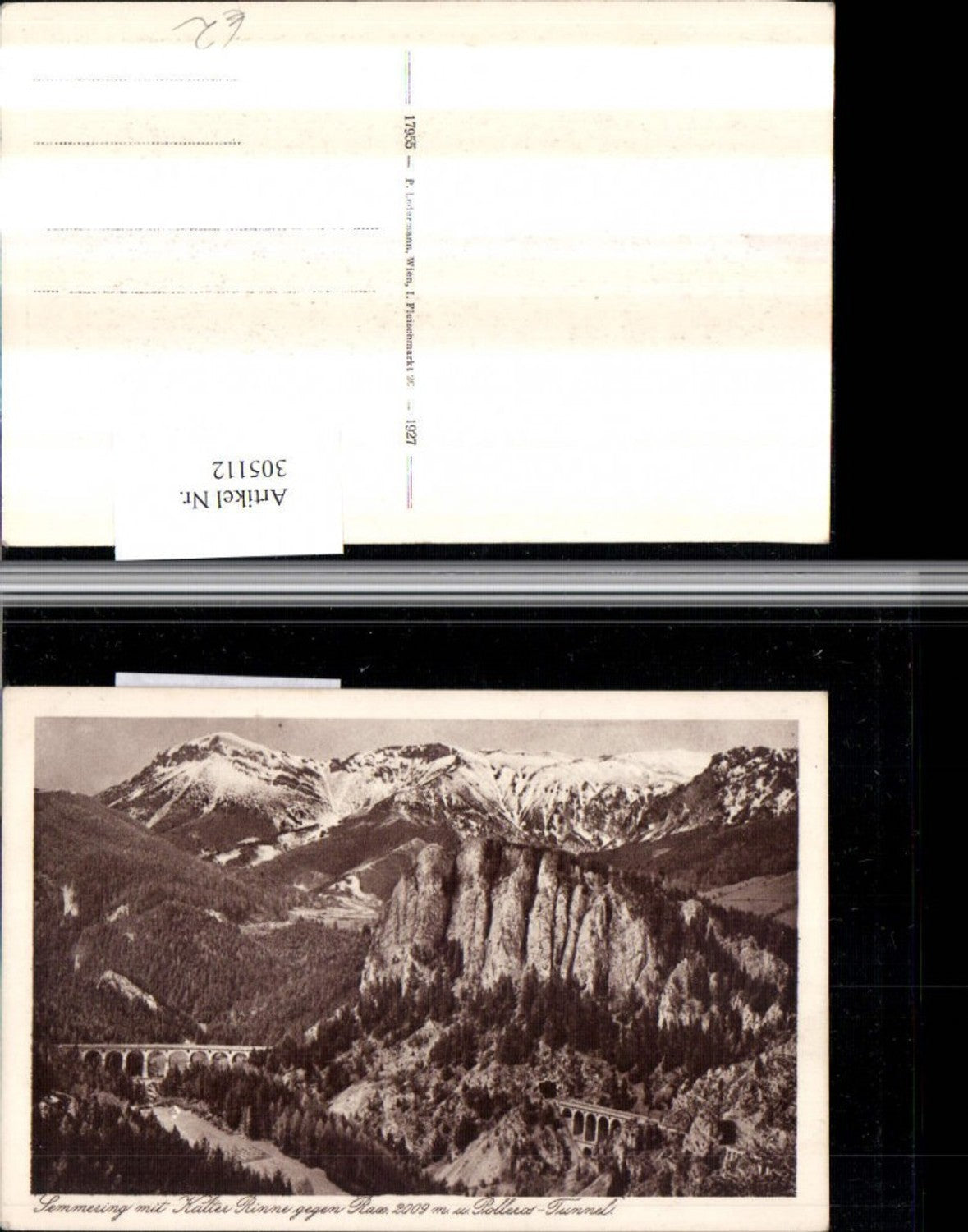 305112,Semmering Kalte Rinne Viadukt geg. Rax u. Polleros-Tunnel Bergkulisse